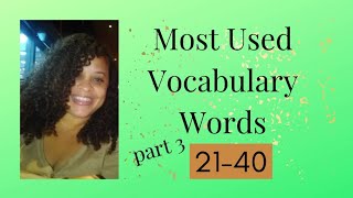 English Vocabulary Used Everyday - Most Common Words (21-40)