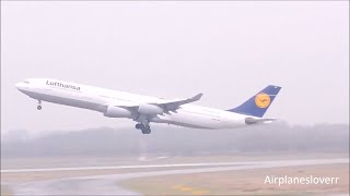 Düsseldorf Airport Lufthansa Airbus A340-300 TAKES-OFF