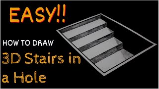 EASY!! How to Draw 3D Stairs in a Hole