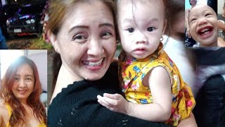 Mommy and grand daughter walking outside..opheliarivera vlog15