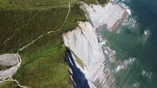 Of A Cliff Coastline Above The Sea Water