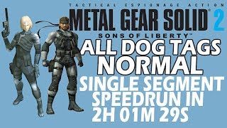 MGS2 All Dog Tags | Normal | No Saves Speedrun in 2h 01m 29s