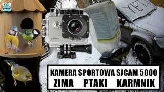 Dokarmianie Ptaków Zima Karmnik Birdhouse Camera Test SJCAM 5000 Ukryta Kamera