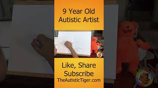 9yo Autistic Savant Draws UPSIDE DOWN - MrBeast Tiger Logo #shorts