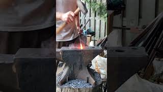 Forging a nail header! Part 2! #blacksmith #forge