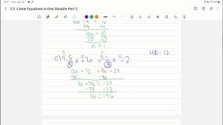 3 2 Linear Equations in One Variable Part 2