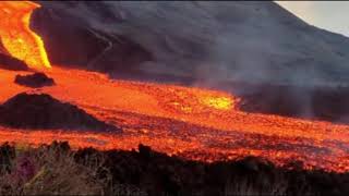 Breathtaking Panoramic View Of Lava Flow From New Vents Cumbre Vieja La Palma