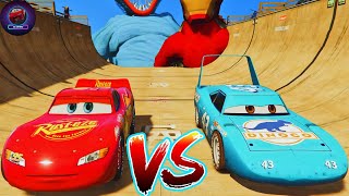 LIGHTNING MCQUEEN AND DINOCO KING’S EPIC RACE!🌈🚀 | COLORFUL CARS - GTA V