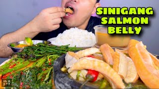 ASMR EATING SALMON BELLY (SINIGANG)