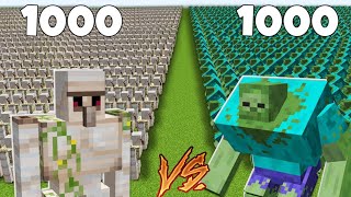 150 Zombie Vs 20 Iron Golame In Minecraft |