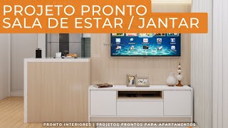 Sala de estar integrada com cozinha│Marilia│116_BS