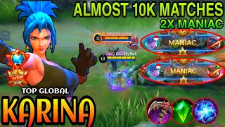 Karina 2X MANIAC Underrated Assassin |Karina Gameplay| |Best Build| Top Global By: Wiz.Ṩkyℓⱥrk -MLBB