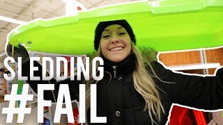 Epic SLEDDING QUEST | Liz Tries To Find  A Sled, A Backwards Kind Of Day!