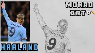 How to draw Erling Haaland with a pencil in an easy way