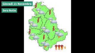Il tempo previsto per la giornata di domani Giovedì 21 Novembre 2024