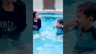 Swimming time at Manila Grand Opera Hotel & Casino 🩵🏊‍♂️ #shorts #shortsvideo #short #siblings