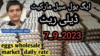 eggs daily wholesale rate in Pakistan 7/ 9 2023