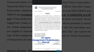 NSOU UG & BDP re-open Assignment Submission Portal 2023 #nsou #2023 #shorts