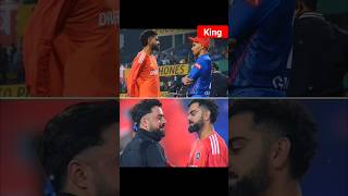 Virat Kohli meets Rashid Khan 🤝❤  #viratkohli #rashidkhan #gurbaz #cricket #shortsfeed #viral