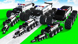 Big & Small Police BTR: McQueen Police vs Tesla Police vs Police Car in Teardown!