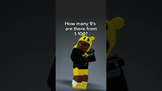 How many 9s are there from 1-100? #robloxshorts #roblox #trending