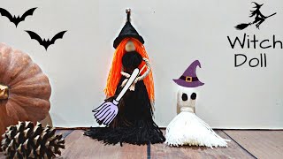 Tutorial Halloween  witch doll with yarn🧙‍♀️  | DIY Halloween decorations