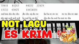 Not Lagu Kumpulan Es Krim yang terkenal | Not huruf dan angka mudah dipelajari