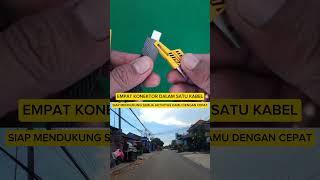 Empat konektor dalam satu kabel, cepat isi daya dan siap mendukung semua gadgetmu!