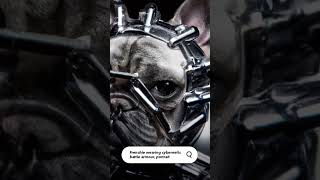 Asking AI for a Frenchie wearing cybernetic battle armor. #ai #photography #short