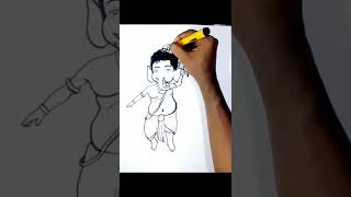 Draw cute Bal Ganesha  Lord Ganesha painting  #shorts  #viral #youtubeshorts #shorts