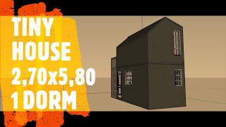 TINY HOUSE 2,70x5,80m MINI CASA 1 DORM