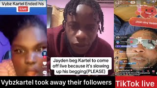 rosealee and jayden affected by vybz kartel being on TikTok , crowd at airport or kartel