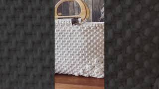 Elevate your accessorygamewiththisstunningmacramewhitebag,#artist#crochet#macramecreation#viralvideo