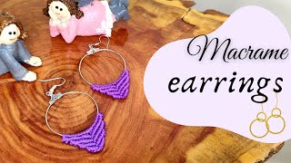 Macrame Earrings for beginners step by step | Macrame Earring Tutorials |DIY Macrame Earrings