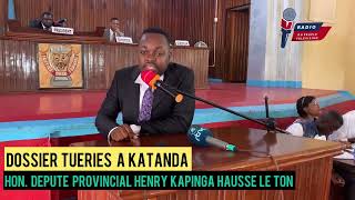 KASAÏ  ORIENTAL : TUERIES À KATANDA L’HON HENRY KAPINGA HAUSSE LE TON