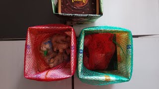 Best out of waste/No cost/Rice bag into box/Home hacks/Storage solution/Convert bag into box/DIY