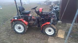 Traktor domácí výroby - 1. start nového motoru, Homemade tractor DIY new engine