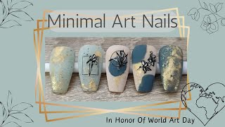 Minimal Art Nail Tutorial | Modern Art | Abstract Art | World Art Day