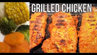 Grilled chicken with steamed vegetables / Masala grilled chicken / Chicken with vegetables recipe