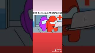 red gets caught being sus(funny things on tiktok)