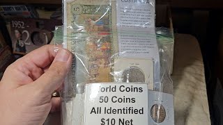 50 Identified foreign coins for $10: Round 4 part 2 |  The half price bag with Costa Rica set