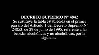 DECRETO SUPREMO N° 4842 - Sustituye tabla establecida en el primer párrafo del Art 1 del DS N° 24053