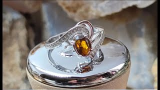 Natural Spessartite Garnet Ring 925 Sterling Silver Code 101