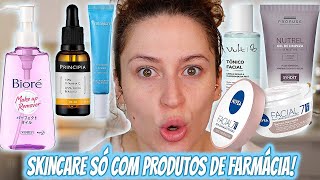 ROTINA De SKINCARE Completa com Produtos de FARMÁCIA - DIA E NOITE! | Duda Fernandes