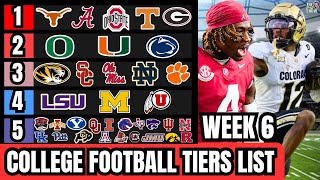 College Football Teams Tiers List Heading Into Week 6 | Alabama Moves Up, Georgia Stays at Tier 1