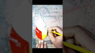 Maa Durga painting on leaf 🌿🌸 || Durga Puja special drawing ✍️🌻🍁  #shorts #maa #viral