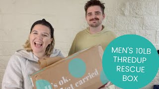 What Did We Get?? - Unboxing & Honest Review Men's 10lb ThredUP Rescue Box to Resell Online