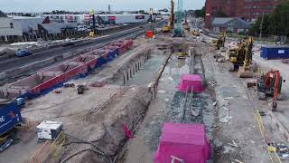 Footage of the A63 upgrade in Hull.