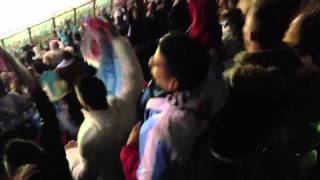 Malaga's fans jumping at the San Siro