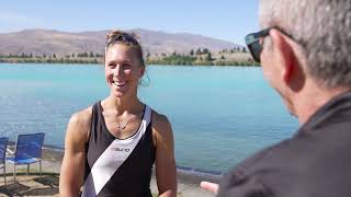 Emma Twigg and Phillip Wilson post premier single scull wins at 2023 NZ Rowng Championships.